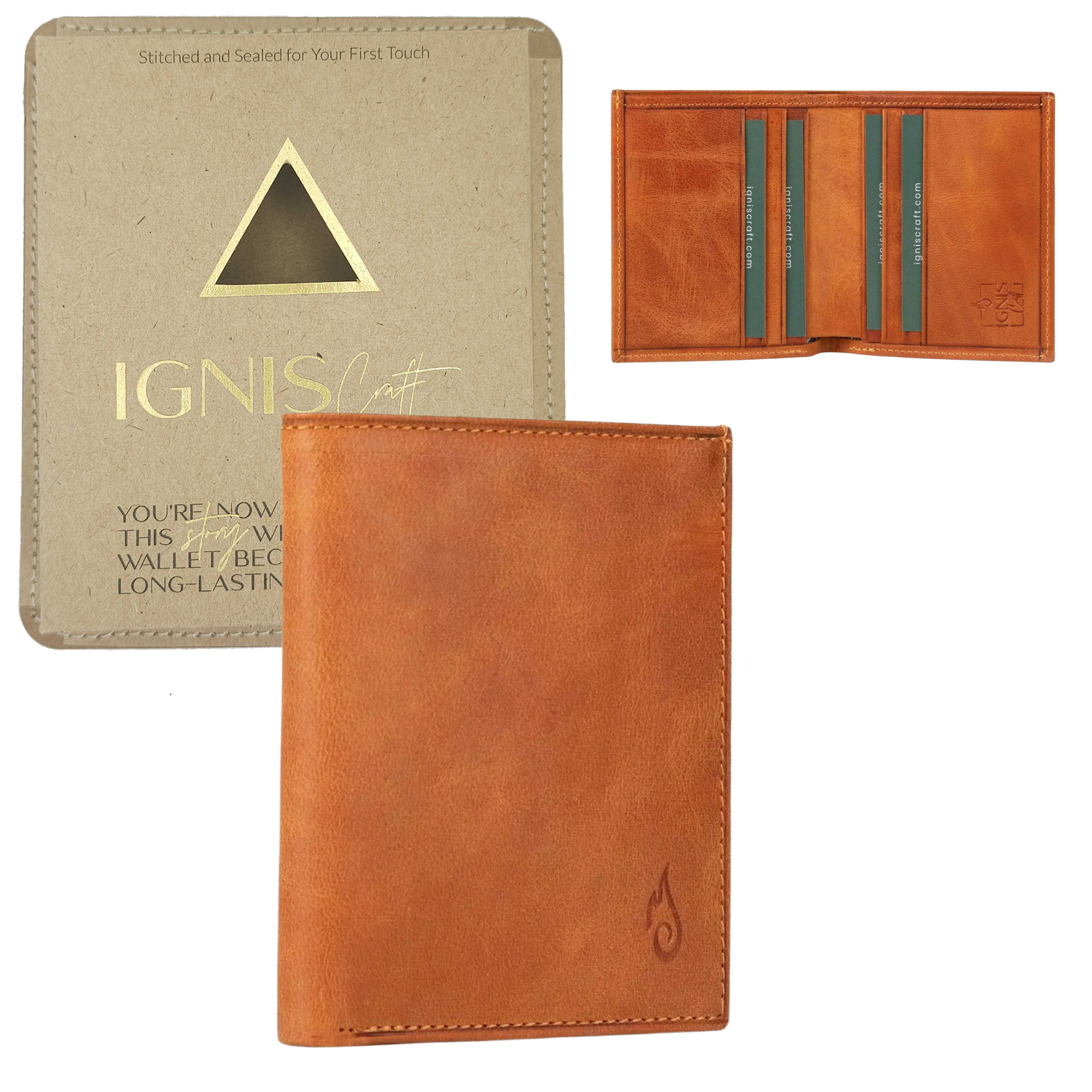 Men’s Leather Card Wallet | Slimline Amber