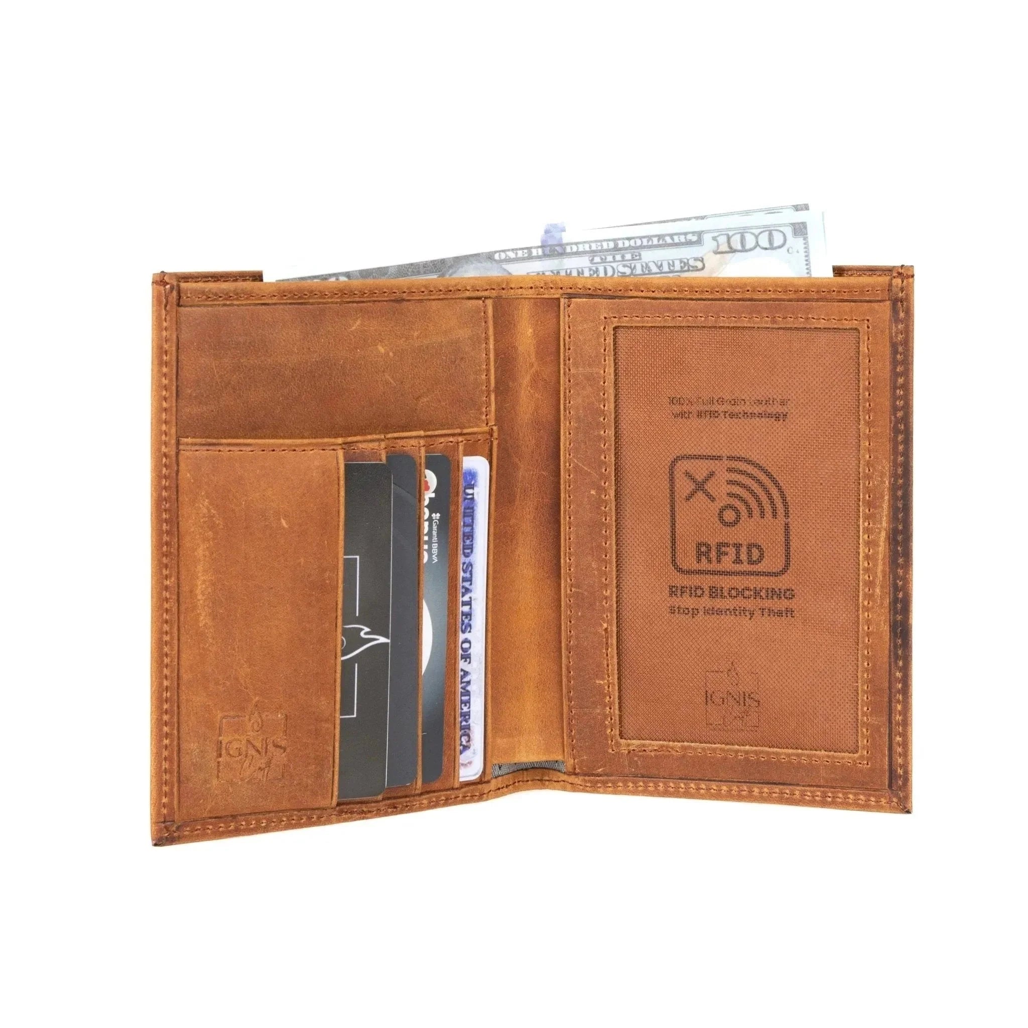 Leather Passport Wallet | Voyager Amber - Image 8