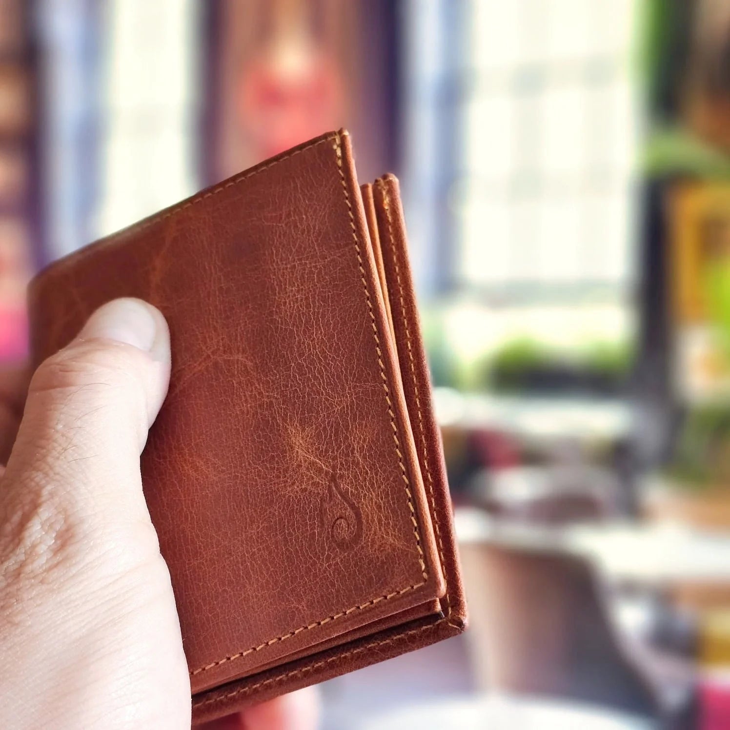 Men’s Leather Card Wallet | Slimline Amber - Image 3