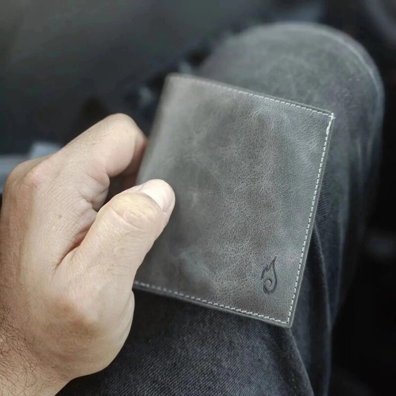 Men’s Leather Card Wallet | Slimline Basalt - Image 3